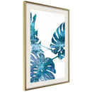Poster - Sapphire Monstera  - goud passepartout