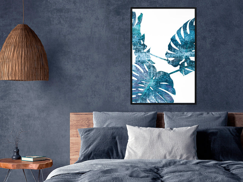 Poster - Sapphire Monstera  - zwart