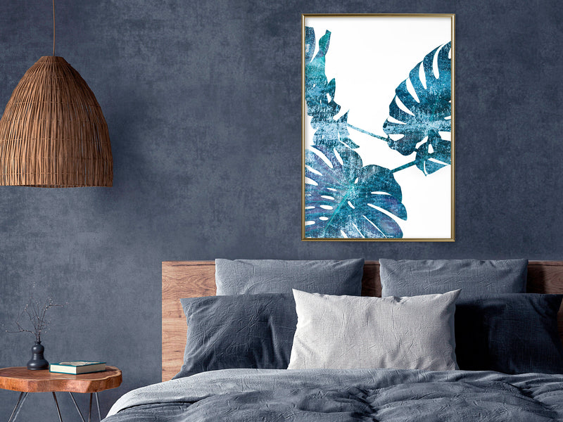Poster - Sapphire Monstera  - goud