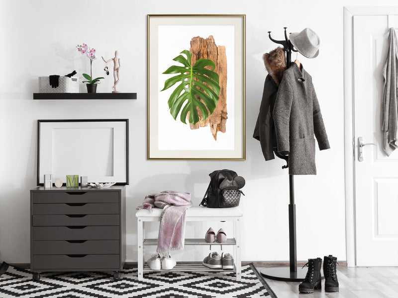 Poster - Leafy Etude  - goud passepartout