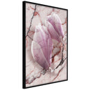 Poster - Magnolia on Marble Background  - zwart