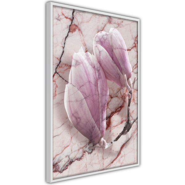 Poster - Magnolia on Marble Background  - wit