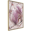 Poster - Magnolia on Marble Background  - goud