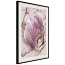 Poster - Magnolia on Marble Background  - zwart passepartout
