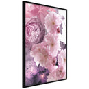 Poster - Pink Bouquet  - zwart