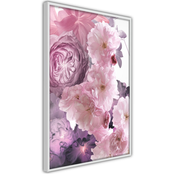 Poster - Pink Bouquet  - wit