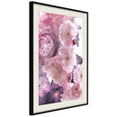 Poster - Pink Bouquet  - zwart passepartout