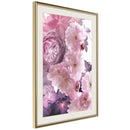 Poster - Pink Bouquet  - goud passepartout