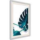 Poster - Turquoise Monstera I  - wit passepartout