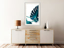 Poster - Turquoise Monstera I  - wit passepartout