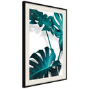 Poster - Turquoise Monstera II  - zwart passepartout