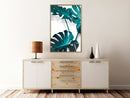 Poster - Turquoise Monstera II  - goud