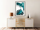 Poster - Turquoise Monstera II  - zwart passepartout