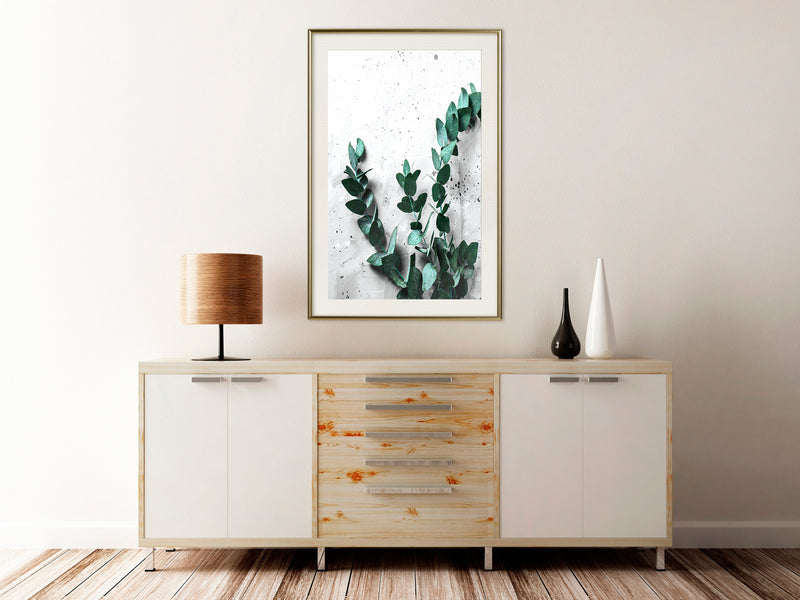 Poster - Green Element  - goud passepartout