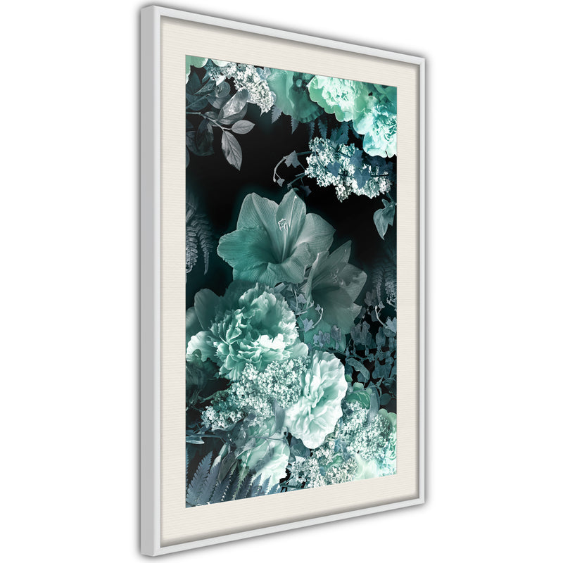 Poster - Frosty Bouquet  - wit passepartout
