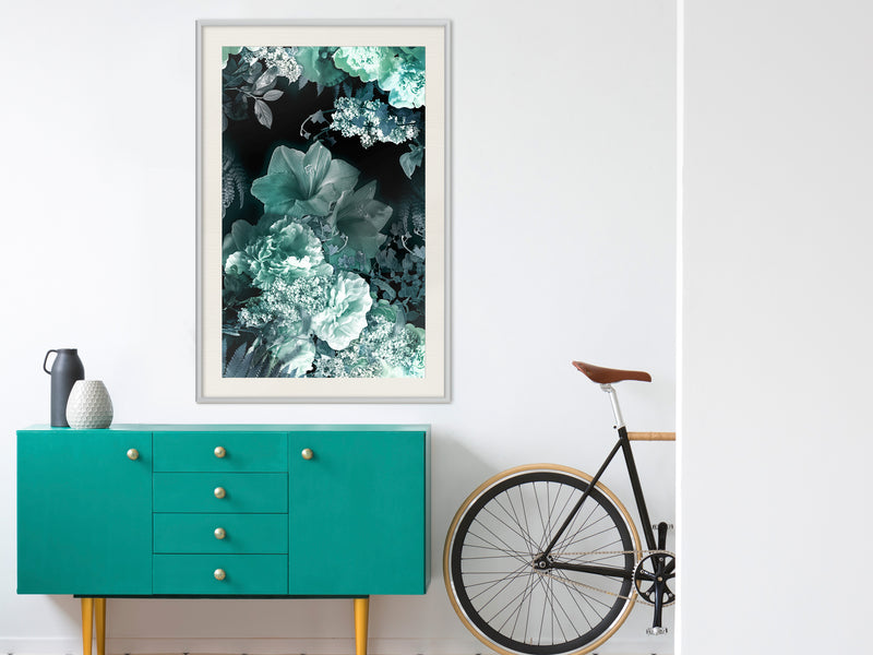Poster - Frosty Bouquet  - wit passepartout