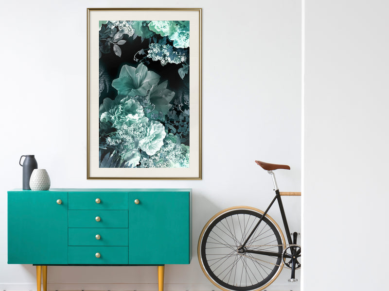 Poster - Frosty Bouquet  - goud passepartout