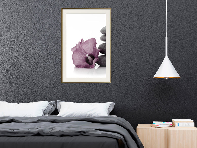 Poster - Violet Harmony  - goud passepartout
