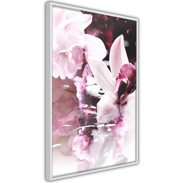 Poster - Flowers on the Water  - wit