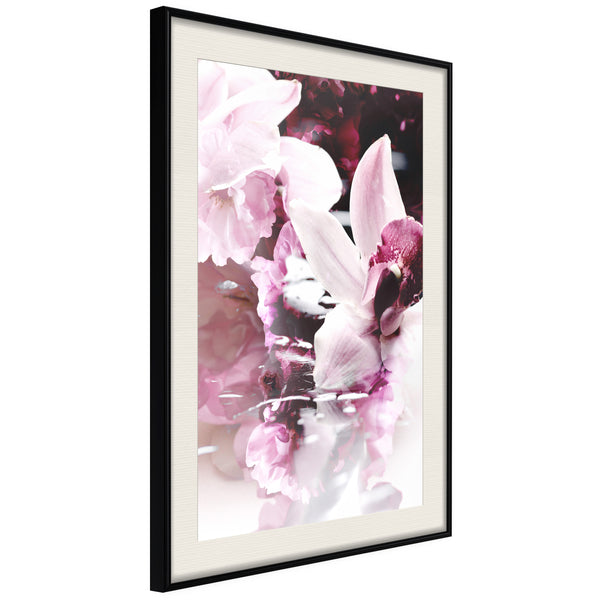 Poster - Flowers on the Water  - zwart passepartout