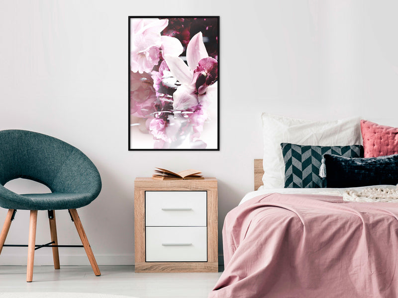 Poster - Flowers on the Water  - zwart