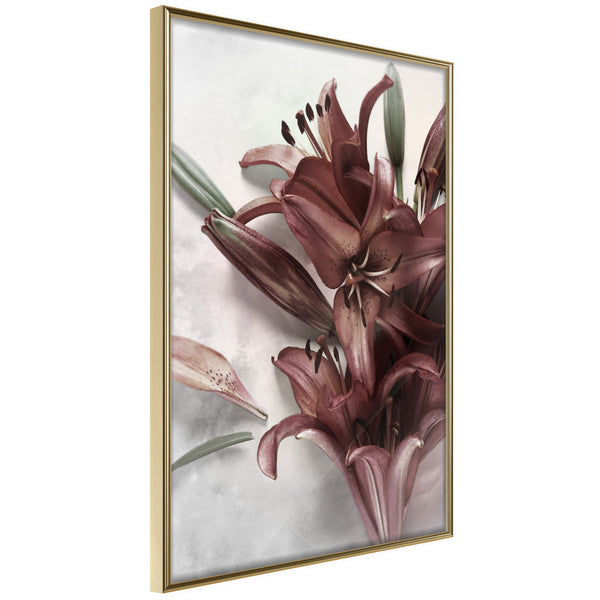 Poster - Burgundy Solace  - goud