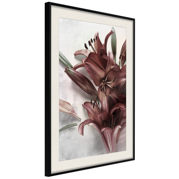 Poster - Burgundy Solace  - zwart passepartout