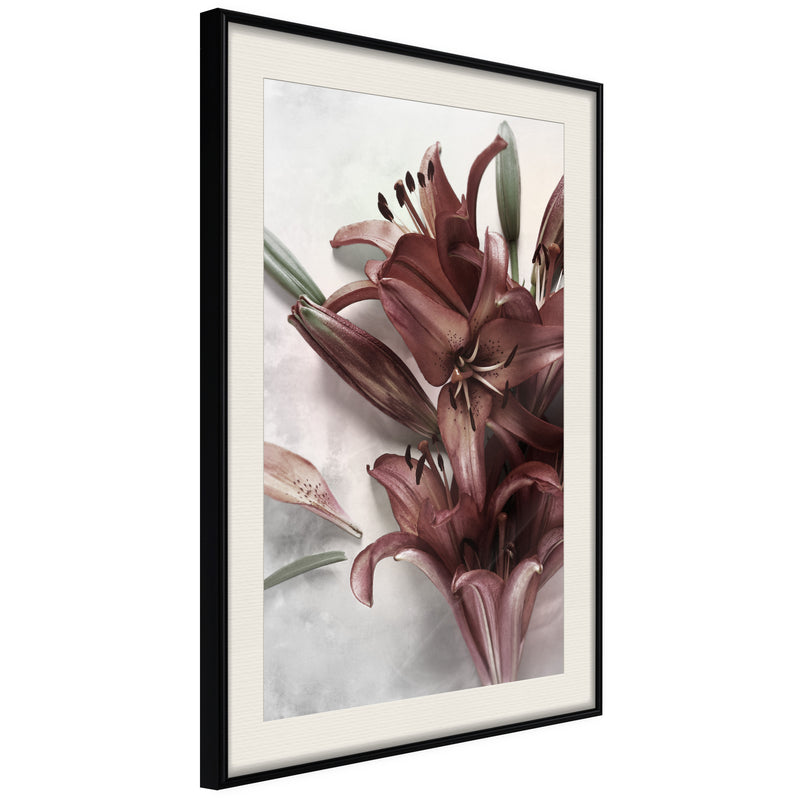 Poster - Burgundy Solace  - zwart passepartout