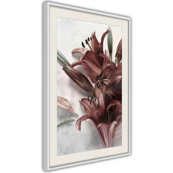 Poster - Burgundy Solace  - wit passepartout