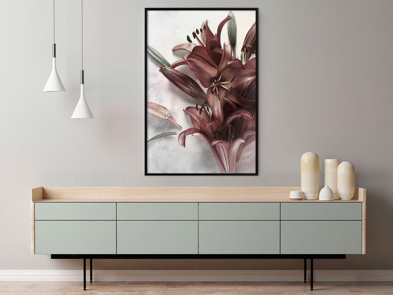 Poster - Burgundy Solace  - zwart