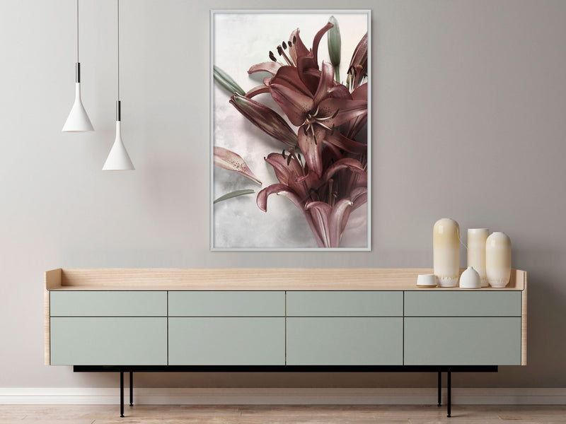 Poster - Burgundy Solace  - wit