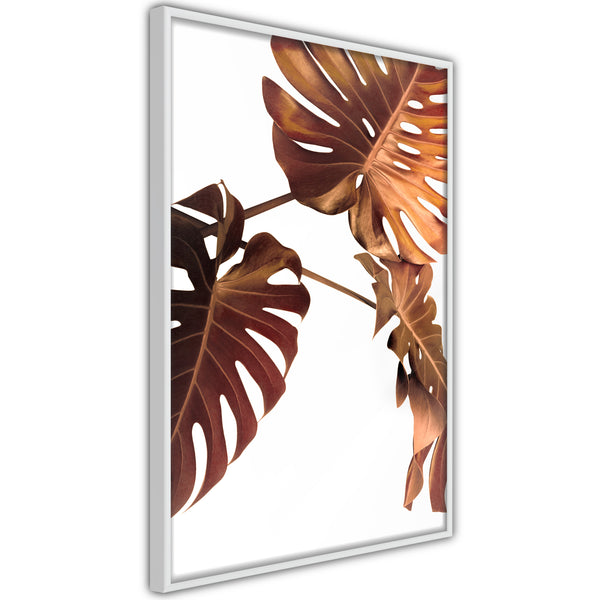 Poster - Copper Monstera  - wit