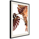 Poster - Copper Monstera  - zwart passepartout