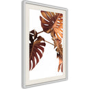 Poster - Copper Monstera  - wit passepartout