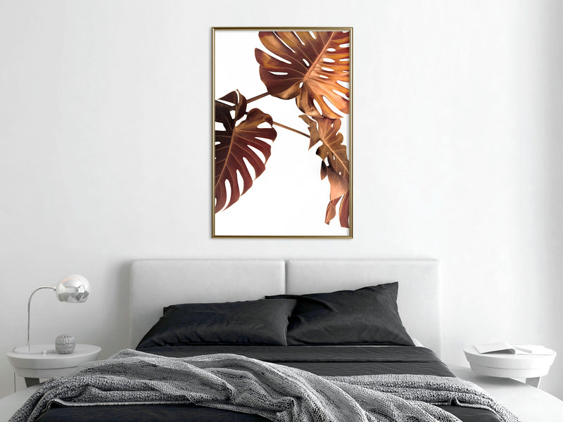 Poster - Copper Monstera  - goud
