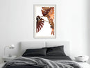Poster - Copper Monstera  - wit passepartout