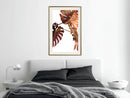 Poster - Copper Monstera  - goud passepartout
