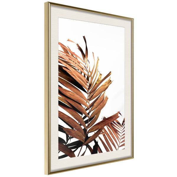 Poster - Copper Palm  - goud passepartout