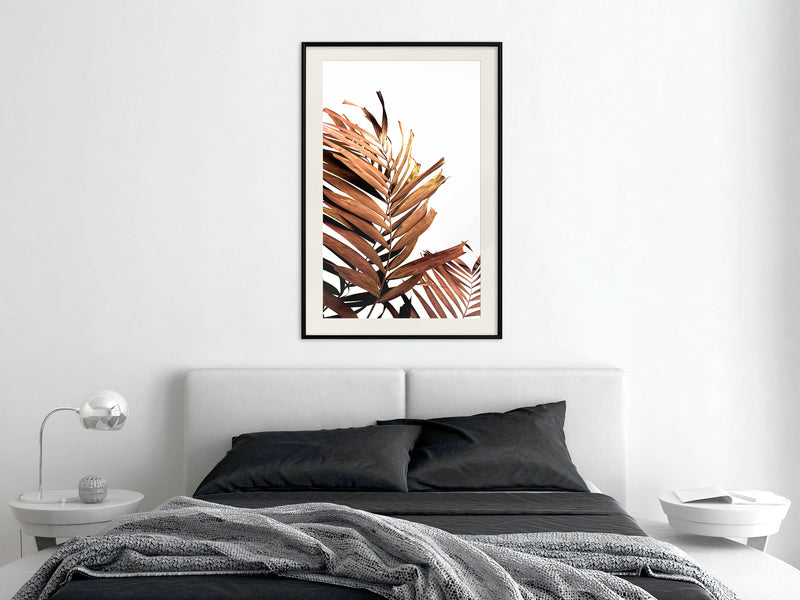 Poster - Copper Palm  - zwart passepartout