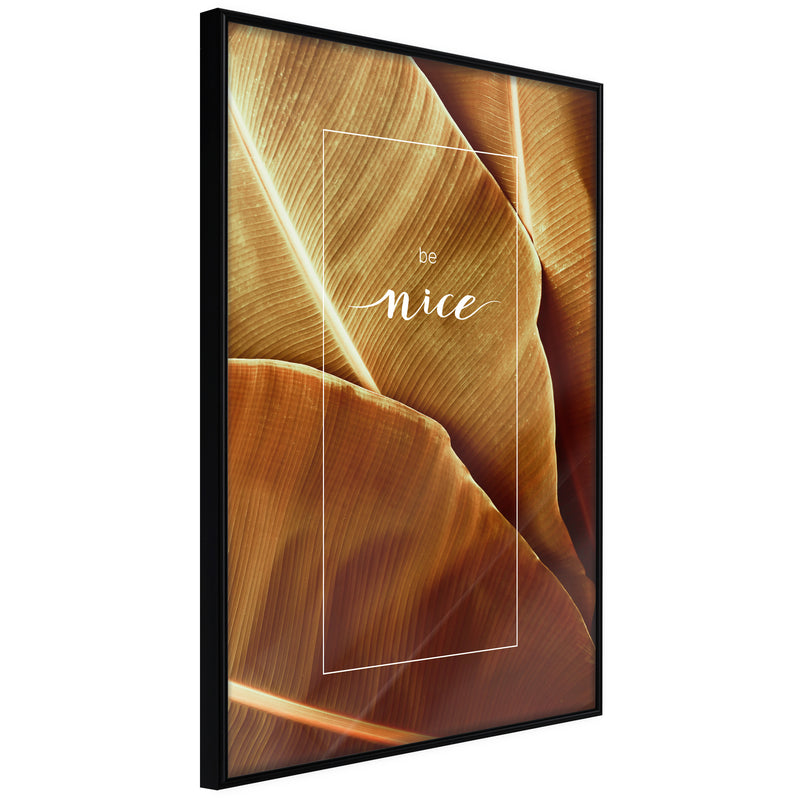 Poster - Banana Leaves with a Message (Sepia)  - zwart