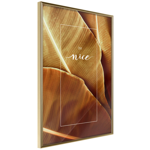 Poster - Banana Leaves with a Message (Sepia)  - goud