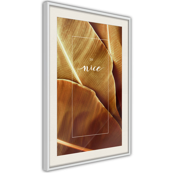 Poster - Banana Leaves with a Message (Sepia)  - wit passepartout