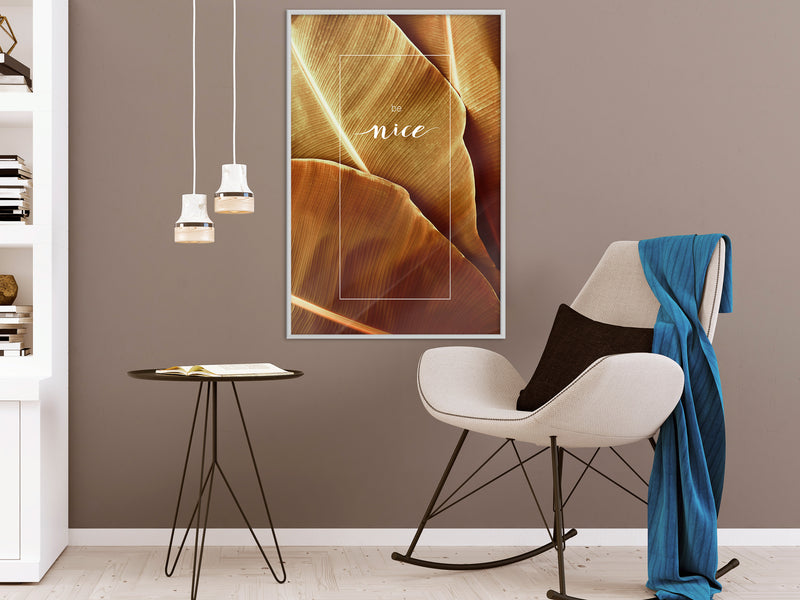 Poster - Banana Leaves with a Message (Sepia)  - wit