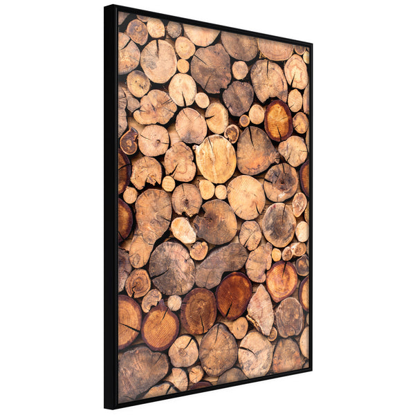 Poster - Log Pile  - zwart