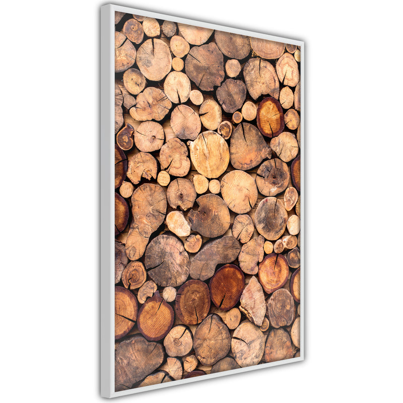 Poster - Log Pile  - wit