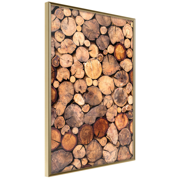 Poster - Log Pile  - goud