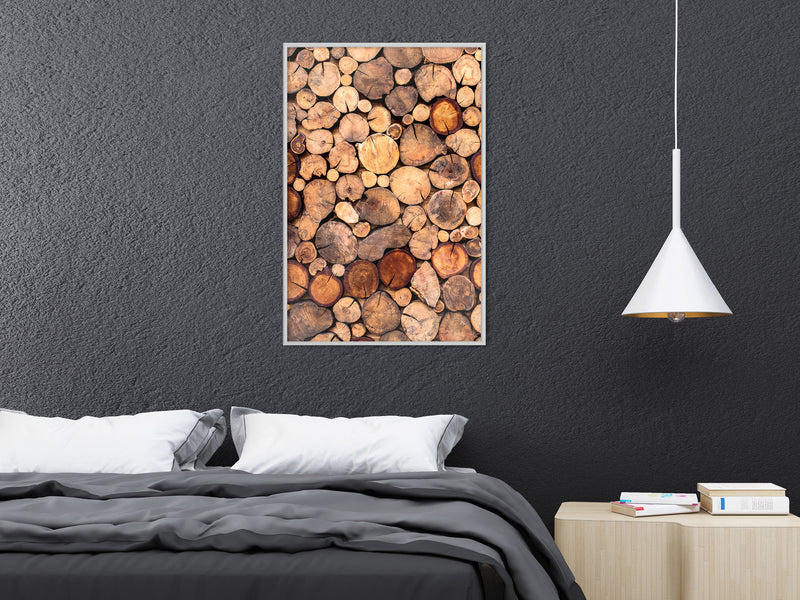 Poster - Log Pile  - wit