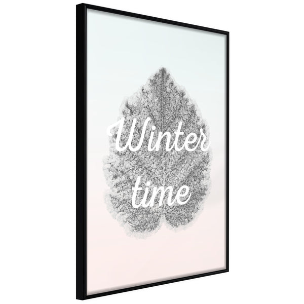 Poster - Winter Leaf  - zwart
