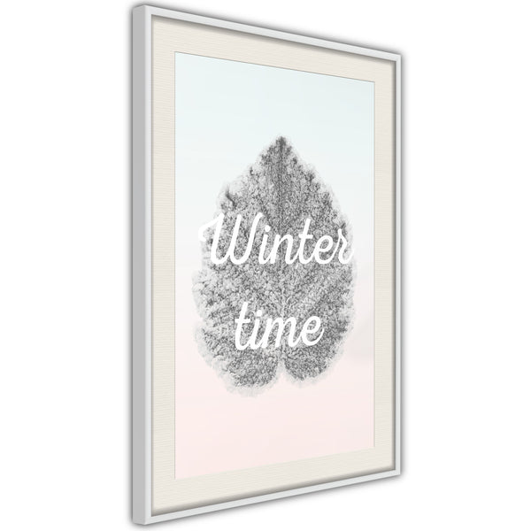 Poster - Winter Leaf  - wit passepartout