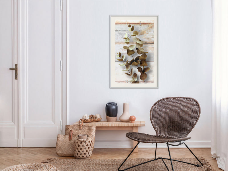 Poster - Decorative Twigs  - wit passepartout